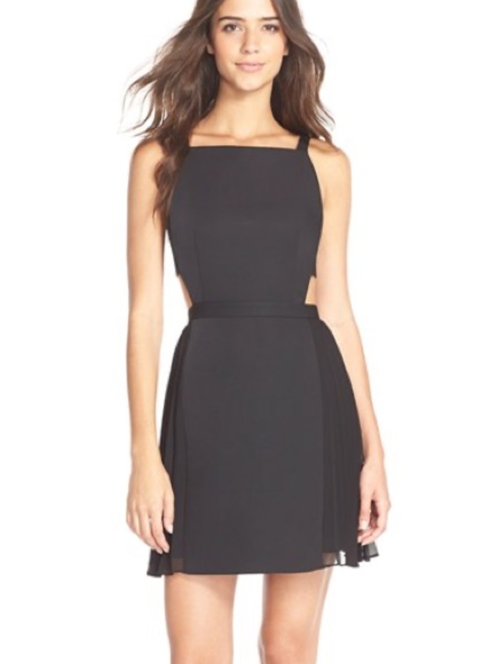BCBGMaxAzria Black Square-Neck Mini Dress